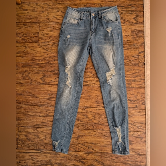 no brand Denim - Distressed Skinny‎ Jeans